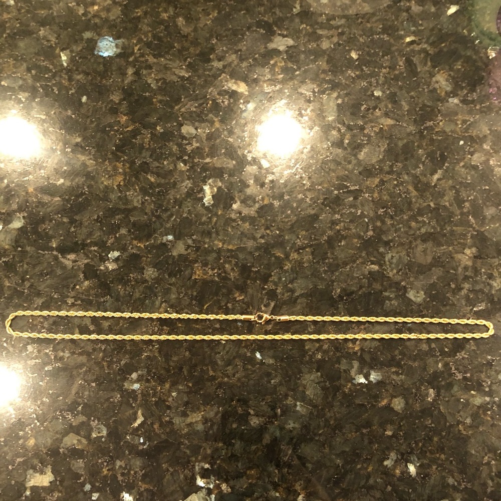 24 inch gold plated rope chain